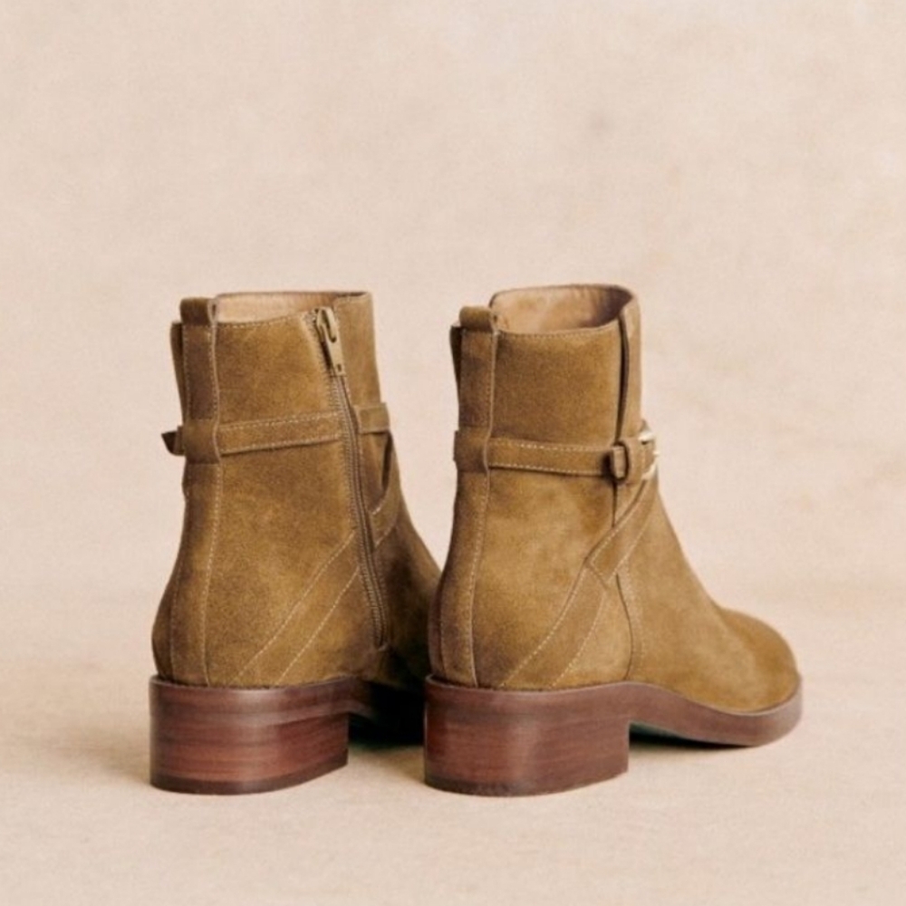 Sezane Brown Suede Ankle Boots - Picture 4 of 13
